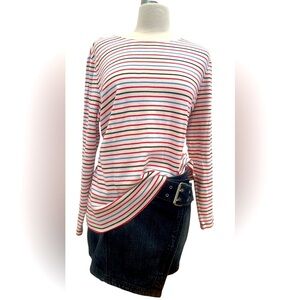 Talbots Multicolor Striped Long Sleeve Top